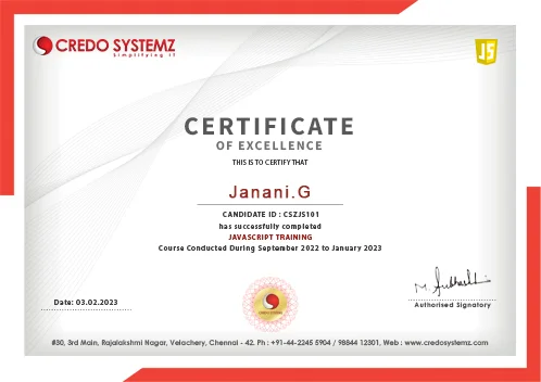 JavaScript Training Certification